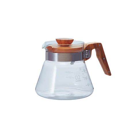 HARIO V60 Olive Wood Glass Server 600ml