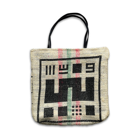 UPCYCLED BURLAP TOTE BAG